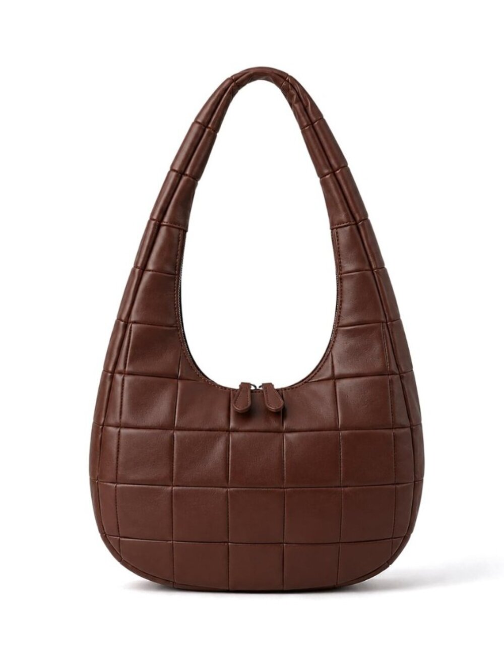Brown Crescent Shoulder Bag for Women Vintage Pu Leather Hobo Bag Trendy